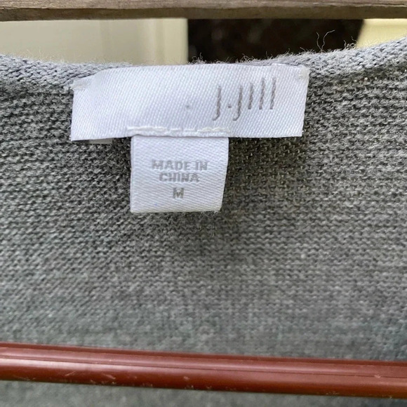 J. Jill Womens Wool Silk Blend Long Sleeve Open Knit Soft Cardigan Size M - Picture 2 of 5